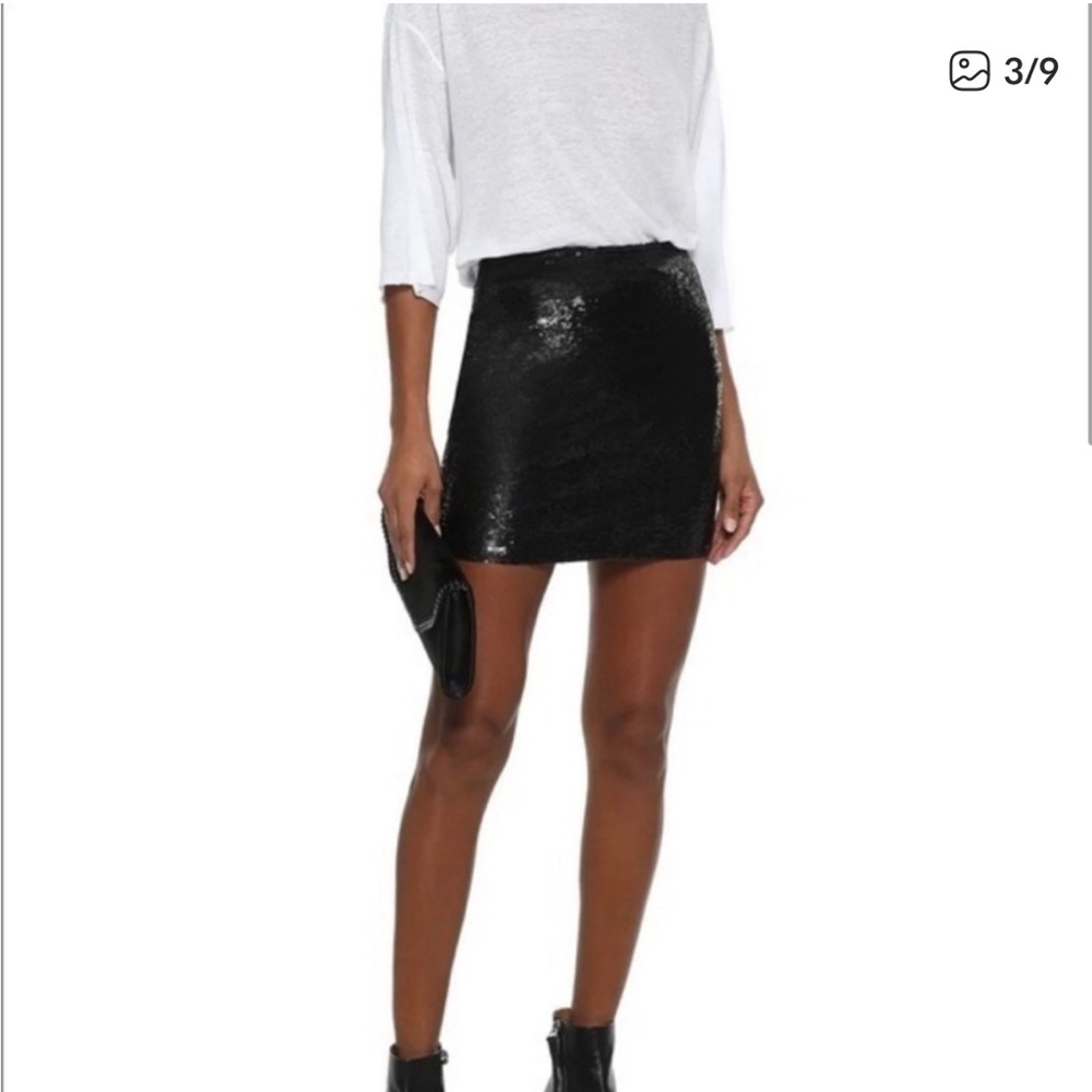 IRO Women’s Noblea Black Sequined Mini Skirt Size 34